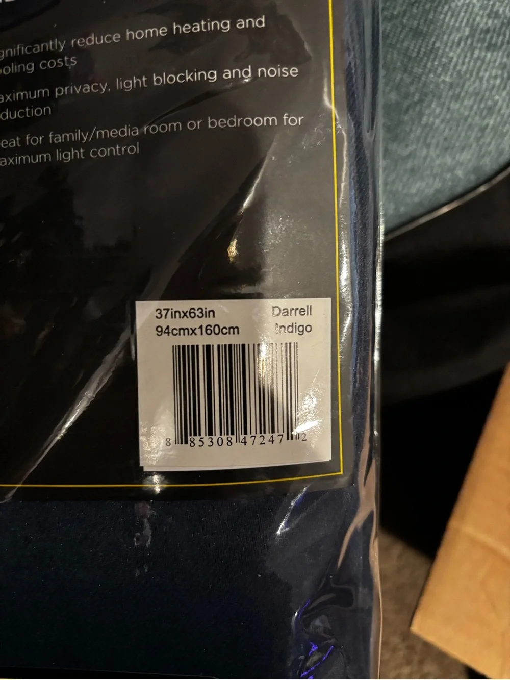 Eclipse Blackout Curtain Panel 63” - indigo
